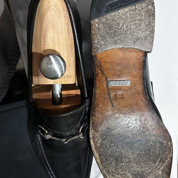 Gucci Black Leather Loafers with Silver Detailing main image 7